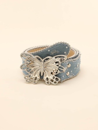 Party 1pc Women Butterfly Buckle Belt Halloween Summer, School Fall, Autumn, Halloween