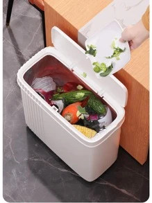 1入組素色垃圾桶 - 白色 - 查看 6