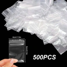 500入組聚酯纖維拉鍊鎖可重新關閉拉鍊聚酯纖維自印章防水聚氯乙烯拉鏈鎖塑膠 - 無色 - 查看 2