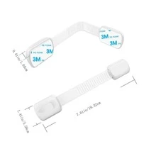 10 件儿童橱柜抽屉门锁，使用 3m 粘合剂轻松安装，无需螺丝或钻孔，多用途门锁，适用于家具、厨房、烤箱、卫生间 - 白色 - 查看 10