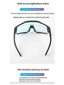 1pair Wrap Around Cycling Glasses - Black - View 11