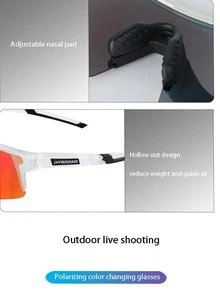 1pair Wrap Around Cycling Glasses - Black - View 8