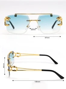 Kính thời trang không gọng trang trí da báo cho nam - Ombre - Xem 3