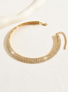 Rhinestone Decor Choker - Yellow Gold - View 2