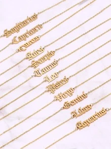 1只歐美風格極簡不鏽鋼十二星座女腳鍊,適合日常穿著 - 金黃色 - 查看 2