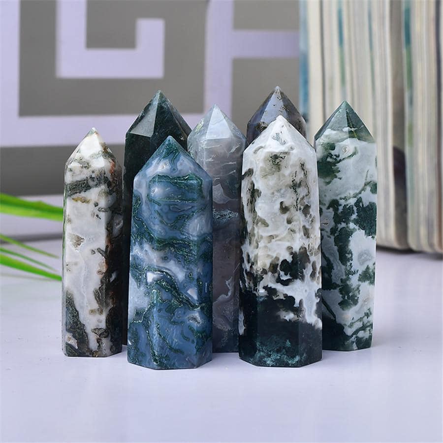 1入組幾何設計裝飾用品現代瑪瑙裝飾物件適用於家庭裝飾用品 - 墨綠色 - 查看 1