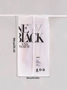 加厚衣服防塵透明懸掛服裝收納套 - 黑與白 - 查看 4