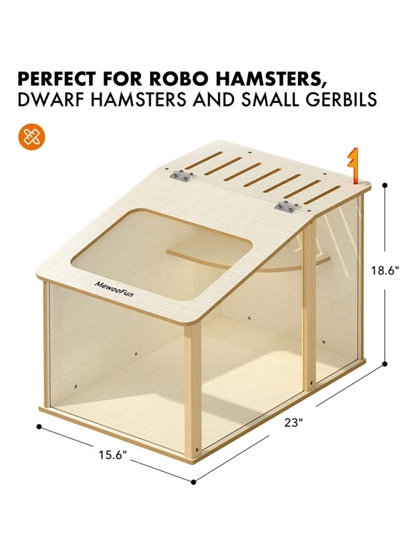 MewooFun Wooden Hamster Cage for Dwarf Hamster Large Hamster Cage