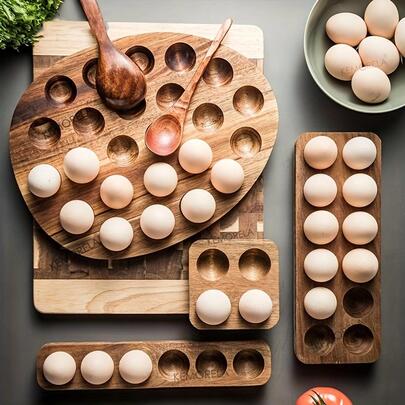 1 khay đựng trứng bằng gỗ