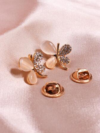 1入組水鑽裝飾蝴蝶設計DIY首飾配件