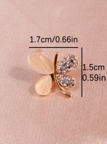 1pc Rhinestone Decor Butterfly Design DIY Jewelry Accessory - Gold - View 2
