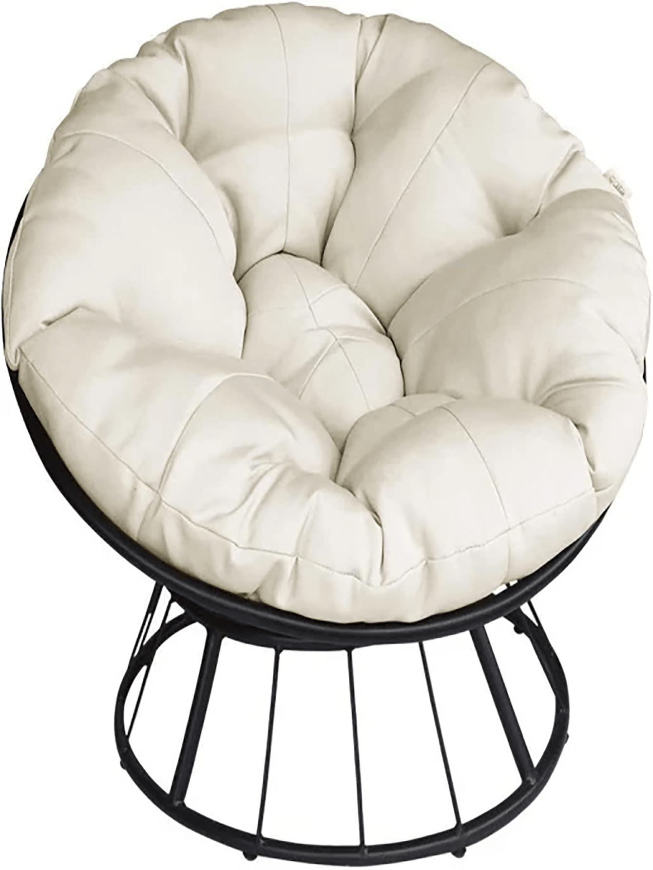 Papasan Chair 360degree Swivel Outdoor Papasan Chair with Beige