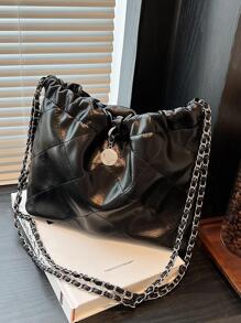 Túi vai màu trơn - màu đen - Xem 2