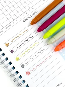 5入組混色凝膠簡約風多用途中性筆適用於學校學生