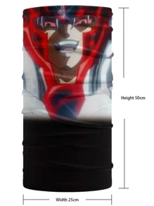 防曬抗UV 1入組人物圖形騎行頸套 - 紅色 - 查看 2