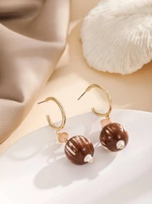 Pendientes largos cuenta - Multicolor - Ver 1