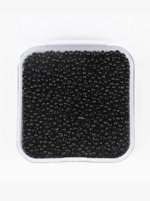 A box of 4000pcs Glass Seed Beads DIY Small Beads 2*2mm Round Loose Beads For DIY Crafts Bracelet Necklaces Jewelry Making - Black - View 3
