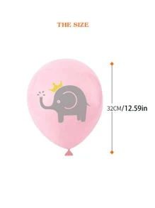 10入組大象印花裝飾氣球 - 彩色 - 查看 3