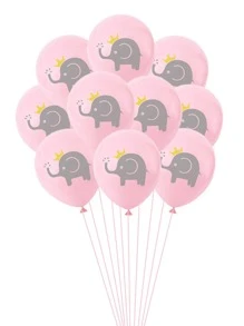 10入組大象印花裝飾氣球 - 彩色 - 查看 5