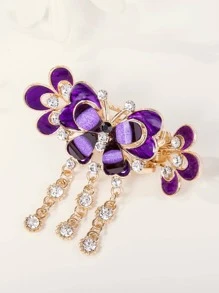 Women Rhinestone Decor Butterfly Design Hair Clip For Hair Decoration Claw Clips Hair Claws Hair Barrettes, School Stuff