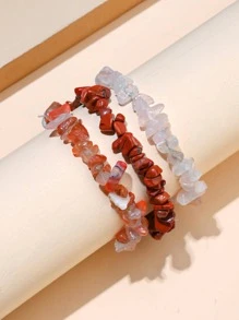 3入組/套石頭串珠手環 - 彩色 - 查看 6