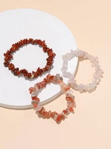 3入組/套石頭串珠手環 - 彩色 - 查看 2