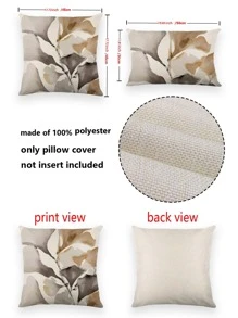 1入組樹葉印花戶外靠墊套不附帶日常織物防水多用途裝飾抱枕套適用於家庭 - 彩色 - 查看 3