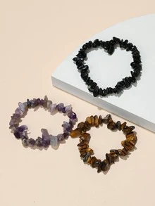 3 piezas/set Pulsera con diseño de piedra - Multicolor - Ver 5