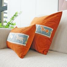 1pc Cartoon Graphic Cushion Cover Without Filler - Orange - View 5