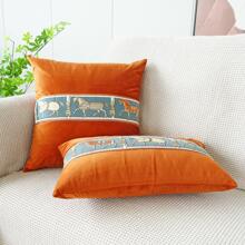 1pc Cartoon Graphic Cushion Cover Without Filler - Orange - View 3