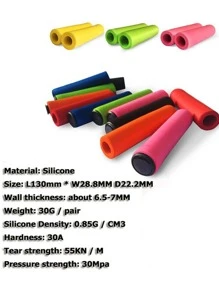 2pcs Silicone Bicycle Grip Cover - Black - View 6