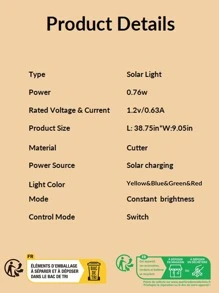 1 件带灯的太阳能喷壶，大型悬挂式太阳能瀑布灯防水户外花园装饰适用于庭院门廊草坪后院景观小径露台户外园艺礼物，适合妈妈/女士秋季装饰家居装饰户外装饰 - 彩色 - 查看 8
