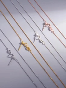 1入組時尚純銀球裝飾銀項鍊適合女士適合派對