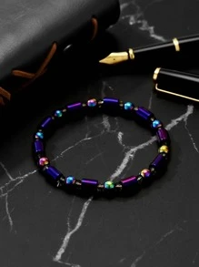 男士極簡串珠手鏈,適用於首飾類禮品和派對 - 彩色 - 查看 5