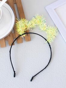 1入組女孩金屬絲裝飾髮箍適合派對 - 黃色 - 查看 1