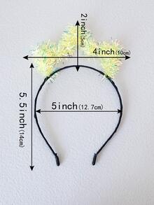 1入組女孩金屬絲裝飾髮箍適合派對 - 黃色 - 查看 3