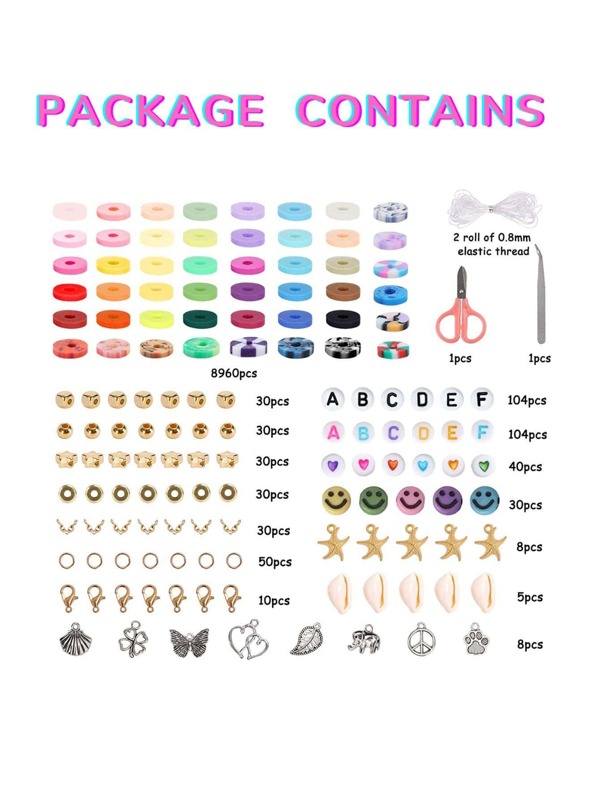 9470pcs/set 132 Colors Clay Beads for Bracelet Jewelry DIY Making kit