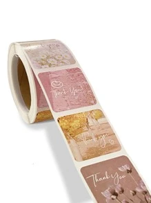 500pcs/roll Thank You Stickers - Multicolor - View 3
