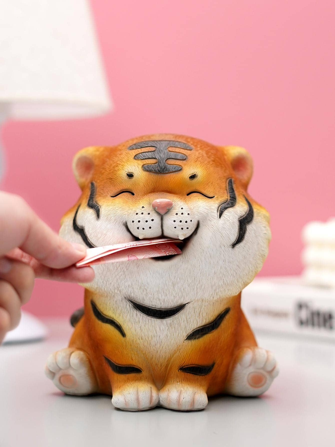 1入組老虎設計存錢罐 - 彩色 - 查看 1