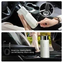 VSITOO Car Electric Kettle Travel Kettle Mini Tea Kettle Electric Water Boiler With Automatic Shut Off & Keep Warm, Electric 306 Stainless Steel Water Boilers With One Key To Boil Water, DC12V/24V,Fathers Day Gifts - 白色 - 查看 8