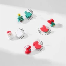 1pair Adorable Cartoon Christmas Tree Earrings, As A Christmas Gift - Tree - View 2