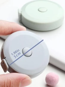 1 chiếc thước dây tự động thu gọn 1.5m kèm hộp nhựa, kiểu dáng Bắc Âu, thước kẻ linh hoạt làm quà tặng, thước kẻ - Hồng - Xem 2