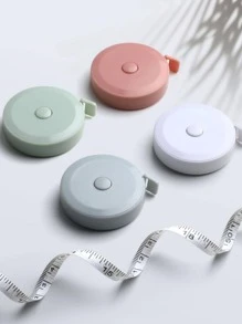 1 chiếc thước dây tự động thu gọn 1.5m kèm hộp nhựa, kiểu dáng Bắc Âu, thước kẻ linh hoạt làm quà tặng, thước kẻ - Hồng - Xem 3