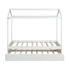 House Bed with Trundle, can be Decorated,White(Old SKU:SM000103AAK) - White - View 7
