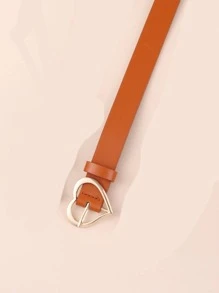 Heart Buckle Belt - Brown - View 3