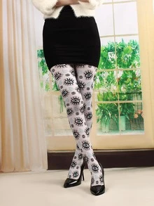 Eye Pattern Tights - Multicolor - View 2