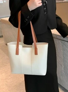 White Fashion Tote Bag - White - View 8