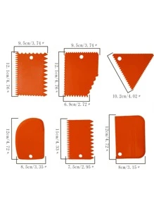 6pcs Plastic Baking Spatula - Orange - View 2