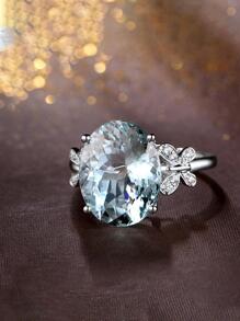 Nhẫn Trang Trí Đá Cubic Zirconia - Bạc - Xem 1