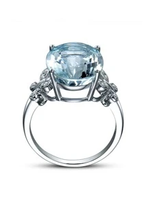 Nhẫn Trang Trí Đá Cubic Zirconia - Bạc - Xem 3